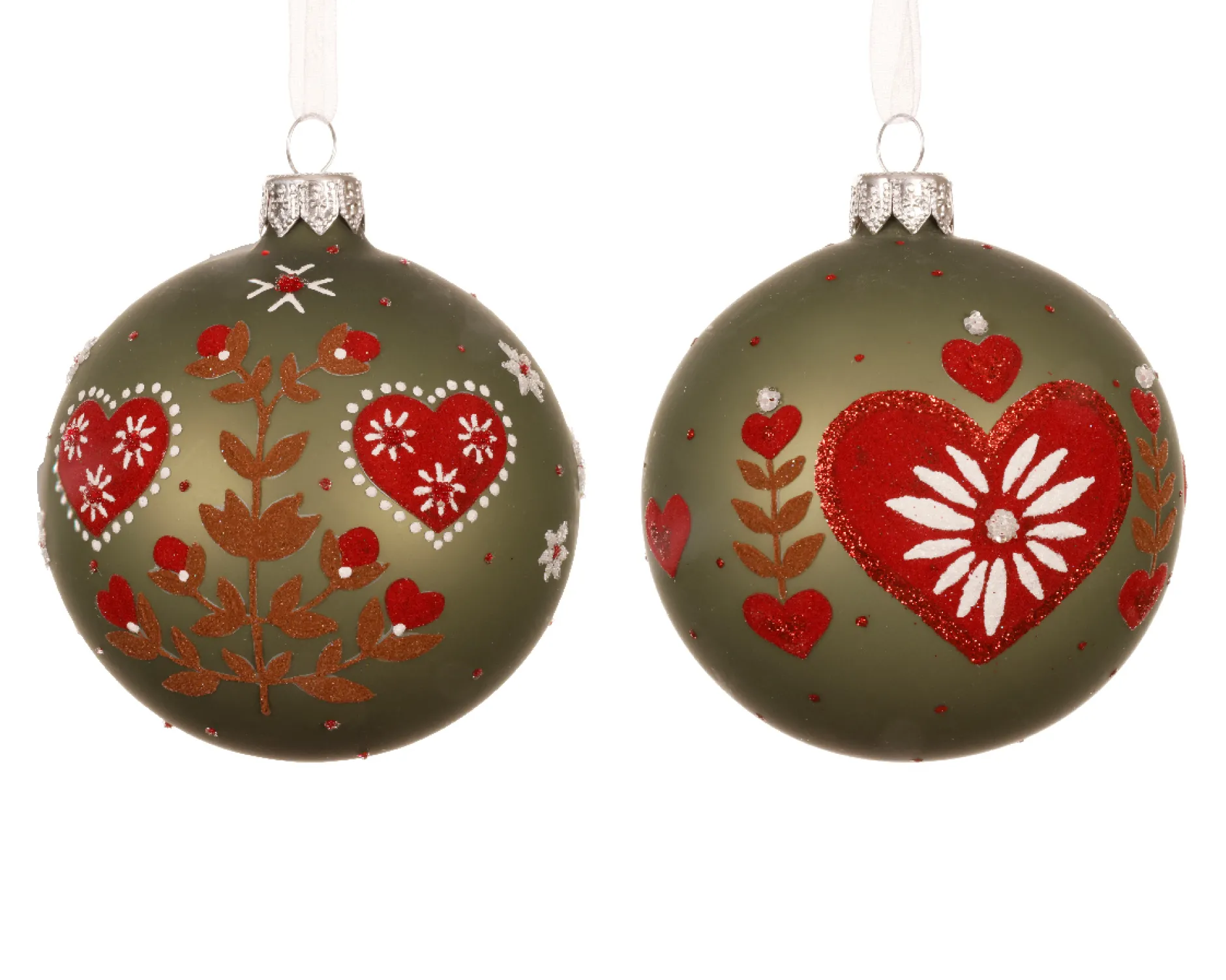 ohgreen Thema Holiday|Kerstballen|Kerstbal glas mat harten