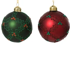 ohgreen Thema Classic|Kerstballen|Kerstbal glas mat met diamanten