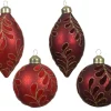 ohgreen Kerstballen|Kerstbal glas met blaadjes