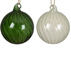 ohgreen Thema Cosy|Kerstballen|Kerstbal glas transparant spiraal