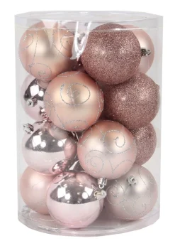 ohgreen Kerstballen|Kerstbal oudroze (16sts)