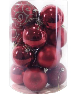 ohgreen Kerstballen|Kerstbal wijnrood (16sts)