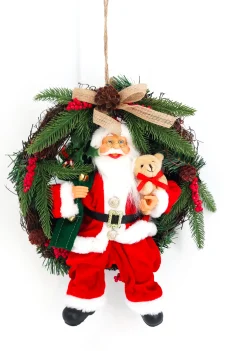 ohgreen Kerstdecoratie|Kerstman op krans 30cm
