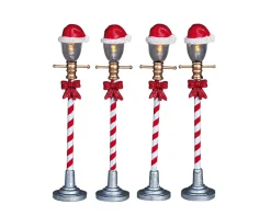 ohgreen Lemax Kerstdorpen|Kerstmuts straatlantaarn, set van 4, zonder (4,5v)