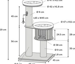 ohgreen Kattenkrabpalen|Krabpaal raisa 1 79x45x119cm