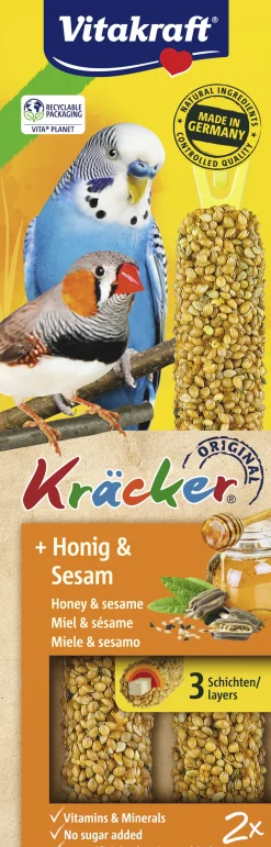 ohgreen Vogels Voeding|Kräcker® honing & sesam| 2stuks| parkieten
