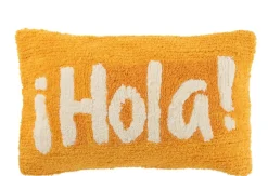 ohgreen Sfeermakers|Kussen hola getuft katoen oranje/wit