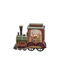 ohgreen Deco Verlichting Binnen|Led kerstlantaarn locomotief met kerstman en zak met kerstcadeaus