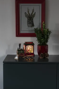 ohgreen Deco Verlichting Binnen|Led kerstlantaarn locomotief met kerstman en zak met kerstcadeaus