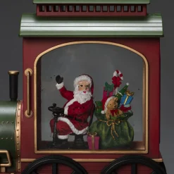 ohgreen Deco Verlichting Binnen|Led kerstlantaarn locomotief met kerstman en zak met kerstcadeaus
