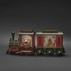 ohgreen Deco Verlichting Binnen|Led kerstlantaarn locomotief met kerstman en zak met kerstcadeaus