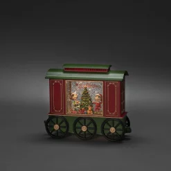 ohgreen Deco Verlichting Binnen|Led kerstlantaarn treinwagon met kinderen, kerstboom en kerstcadeaus