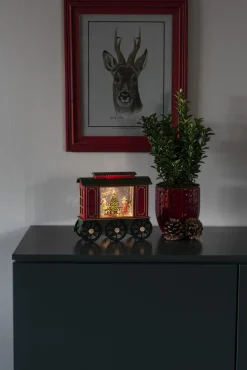 ohgreen Deco Verlichting Binnen|Led kerstlantaarn treinwagon met kinderen, kerstboom en kerstcadeaus