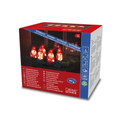 ohgreen Deco Verlichting Buiten|Led lichtsnoer met 5 rode acryl kerstmannen