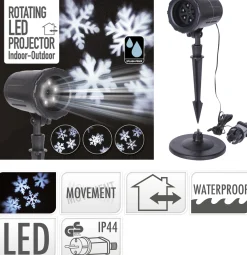 ohgreen Deco Verlichting Buiten|Led projector sneeuwvlok
