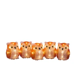 ohgreen Deco Verlichting Buiten|Lichtsnoer 5 acryl uilen 5m 40led warmwit voor buiten