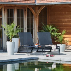 ohgreen Tuinmeubelen|Ligbed Hydra zwart/zwart