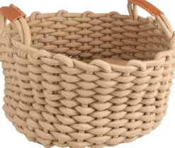 ohgreen Slaapplaats|Mand enya rond + kussen beige dia.34x18cm