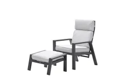 ohgreen Tuinmeubelen|Max verstelbare relaxfauteuil met voetenbank