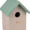 ohgreen Nestkasten|Nestkastje guo hout grijs+groen dak14x14x20cm