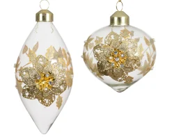ohgreen Thema Classic|Kerstballen|Olijf glas bloem decoratie