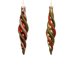 ohgreen Thema Classic|Kerstornamenten|Ornament glas glanzend spiraalvormig