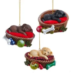 ohgreen Kerstornamenten|Ornament hond in mand