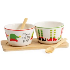 ohgreen Feesttafel|Plank met 2 kommen