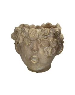 ohgreen Potten En Vazen|Planter gezicht beton goud