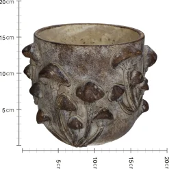 ohgreen Potten En Vazen|Planter paddestoel beton bruin 18.5x18.5x14.5cm