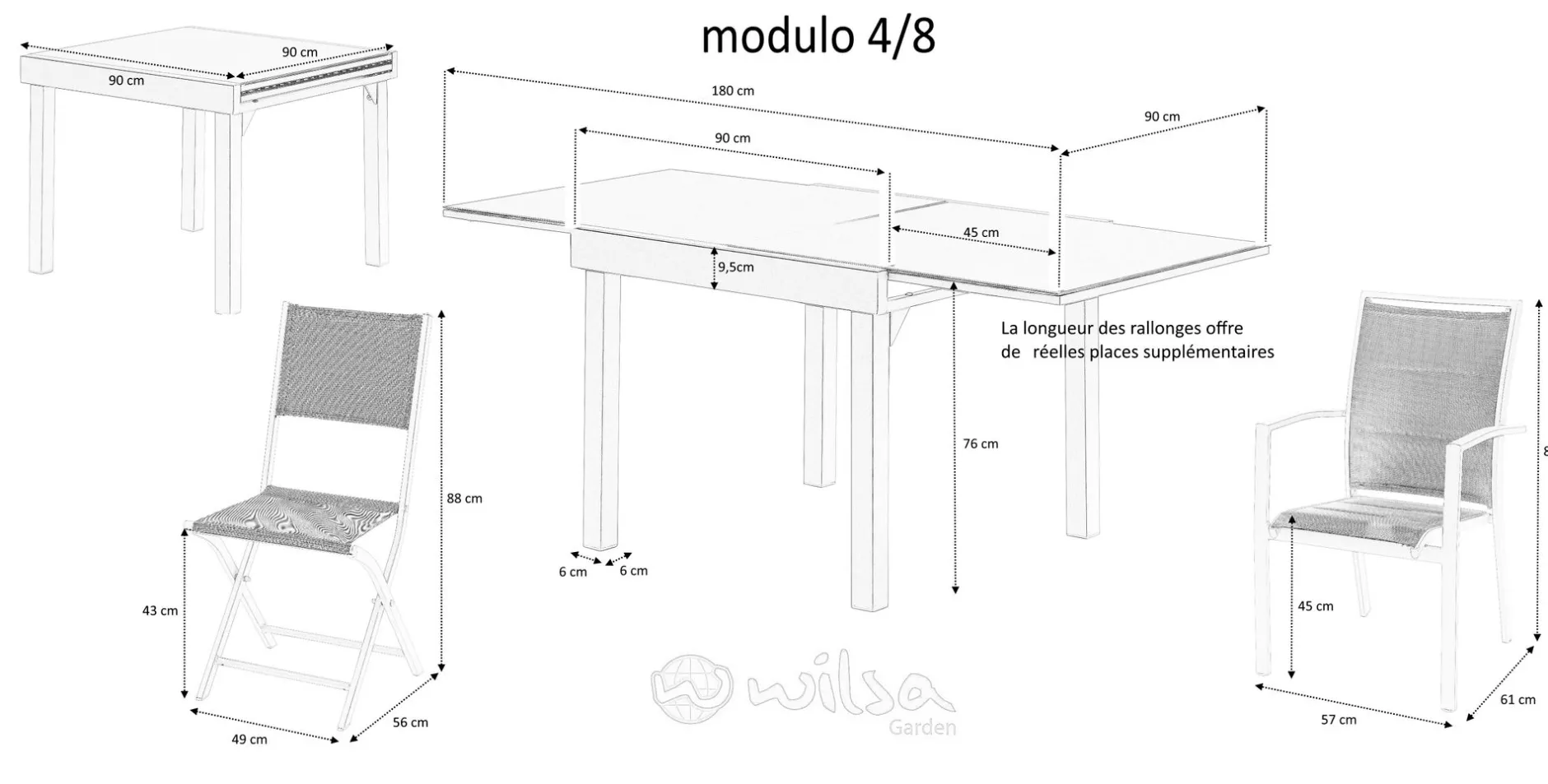 ohgreen Tuinmeubelen|Plooistoel Modulo grijs antraciet