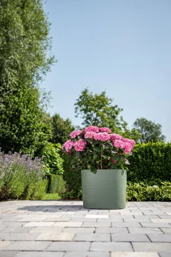 ohgreen Kunststof|Ecocheques|Pot Respect met reservoir 25x25h21 groen-grijs