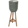 ohgreen Potten En Vazen|Pot stripe wooden legs green d25h74cm