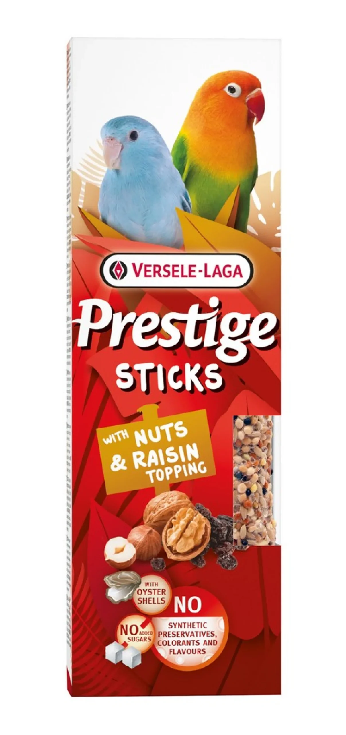 ohgreen Werelddierendag|Vogels Voeding|Prestige sticks kleine papegaaien met noten & rozijnentopping - 2 stuks 60g