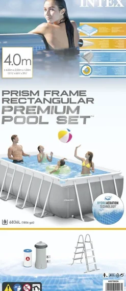 ohgreen Zwemmen|Prism rectangular frame pool set 400x200x100cm