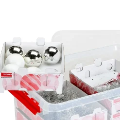 ohgreen Sfeermakers|Ecocheques|Q-line kerst box 45l met trays voor 98 kerstballen tr rood