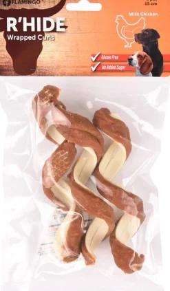 ohgreen Hond Voeding|R'hide chicken wrapped curl 15cm 3st 110gr
