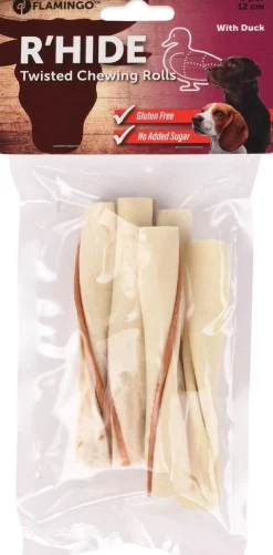 ohgreen Hond Voeding|R'hide twisted chewing rolls with duck 12cm 5st 70gr