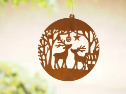 ohgreen Decoratie|Ronde schijf met hertjes om op te hangen