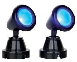 ohgreen Lemax Kerstdorpen|Ronde spot, blauw, set van 2, zonder (4,5v)