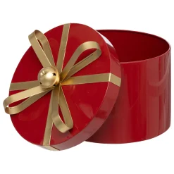 ohgreen Thema Classic|Kerstdecoratie|Set van 3 ronde metalen dozen