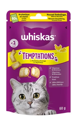 ohgreen Kat Voeding|Snacks voor katten |whiskas temptations kip 60g