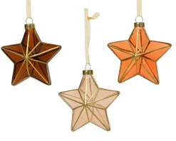 ohgreen Thema Luxury|Kerstornamenten|Ster glas transparant met strepen goud