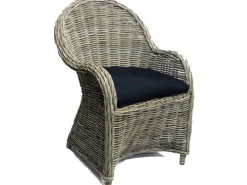 ohgreen Meubilair|Stoel antiek grijs met kussen