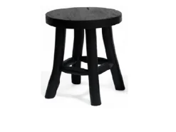 ohgreen Meubilair|Stool teak black d15h17cm