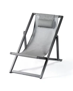 ohgreen Tuinmeubelen|Strandstoel Libec antraciet/zilvergrijs