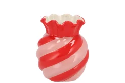 ohgreen Potten En Vazen|Sweety rood/roze vaas snoep 13x13