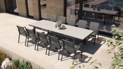 ohgreen Tuinmeubelen|Tafel Albin 220-280x100cm antraciet/keramiek