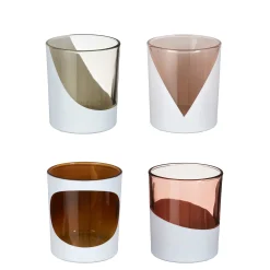 ohgreen Sfeermakers|Theelicht houder d.roze bruin grijs l.roze 4 assorti - h8xd7cm