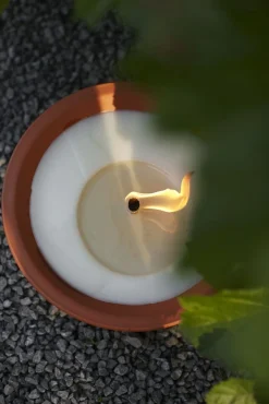 ohgreen Kaarsen|Tuinkaars Royal flame in terracotta schaal 13u - ivoor